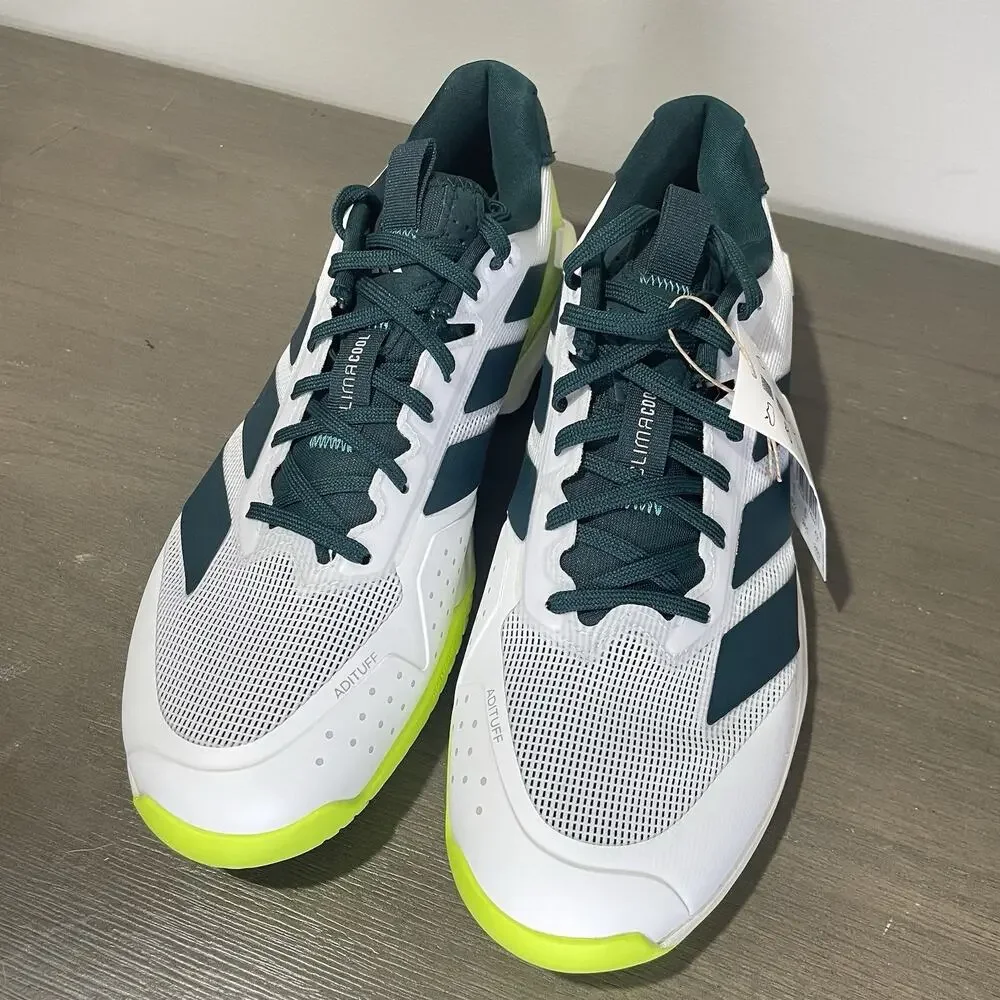 Adidas Mens Size 8.5 Tennis Shoes NEW Adizero Ubersonic 5 JQ2714 Green White